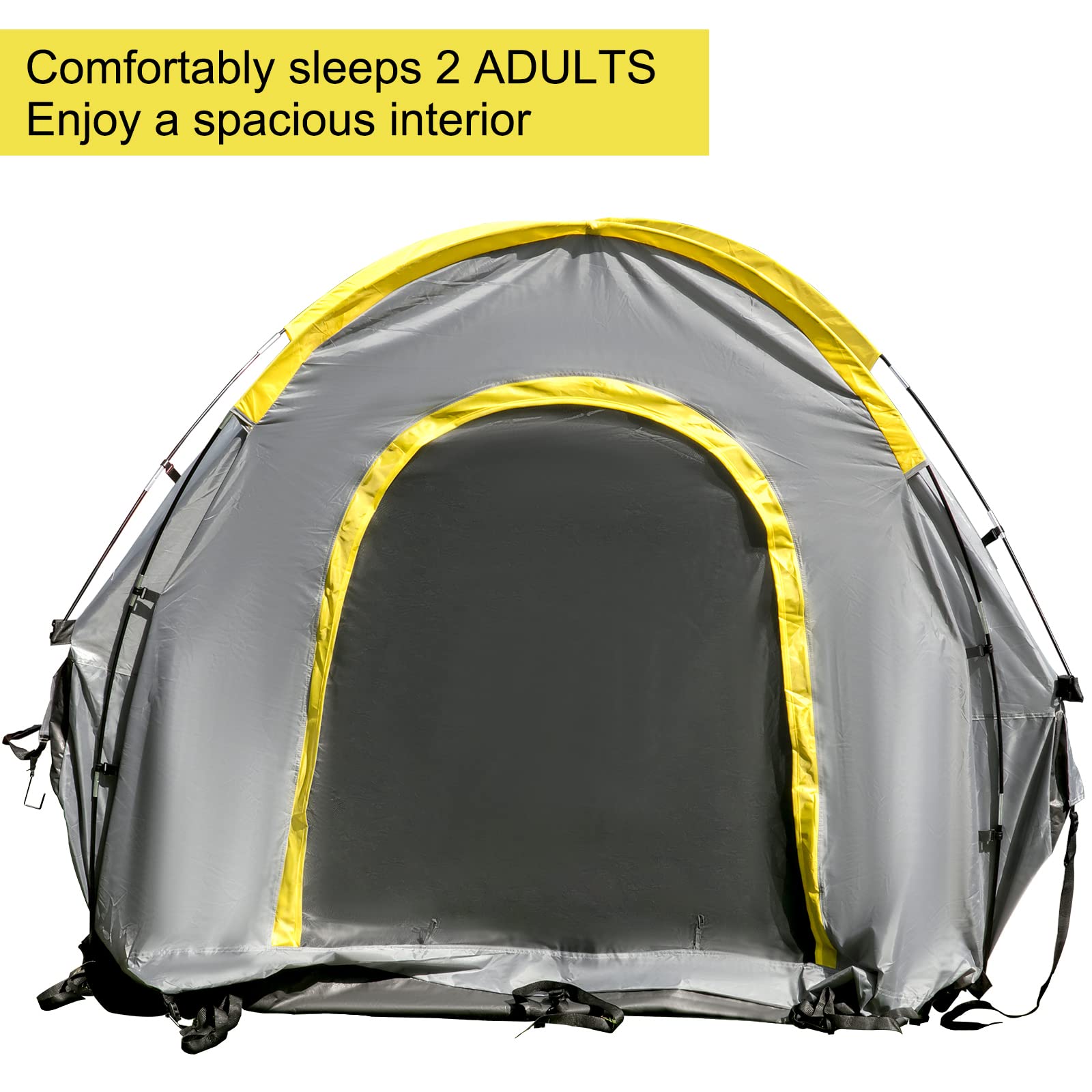 VEVOR 6.4-6.7 ft Waterproof Truck Tent for Full Size Pickup | 2-Person Camping Tent with 2 Mesh Windows | Easy Setup for Outdoor Adventures, Road Trips & Overlanding