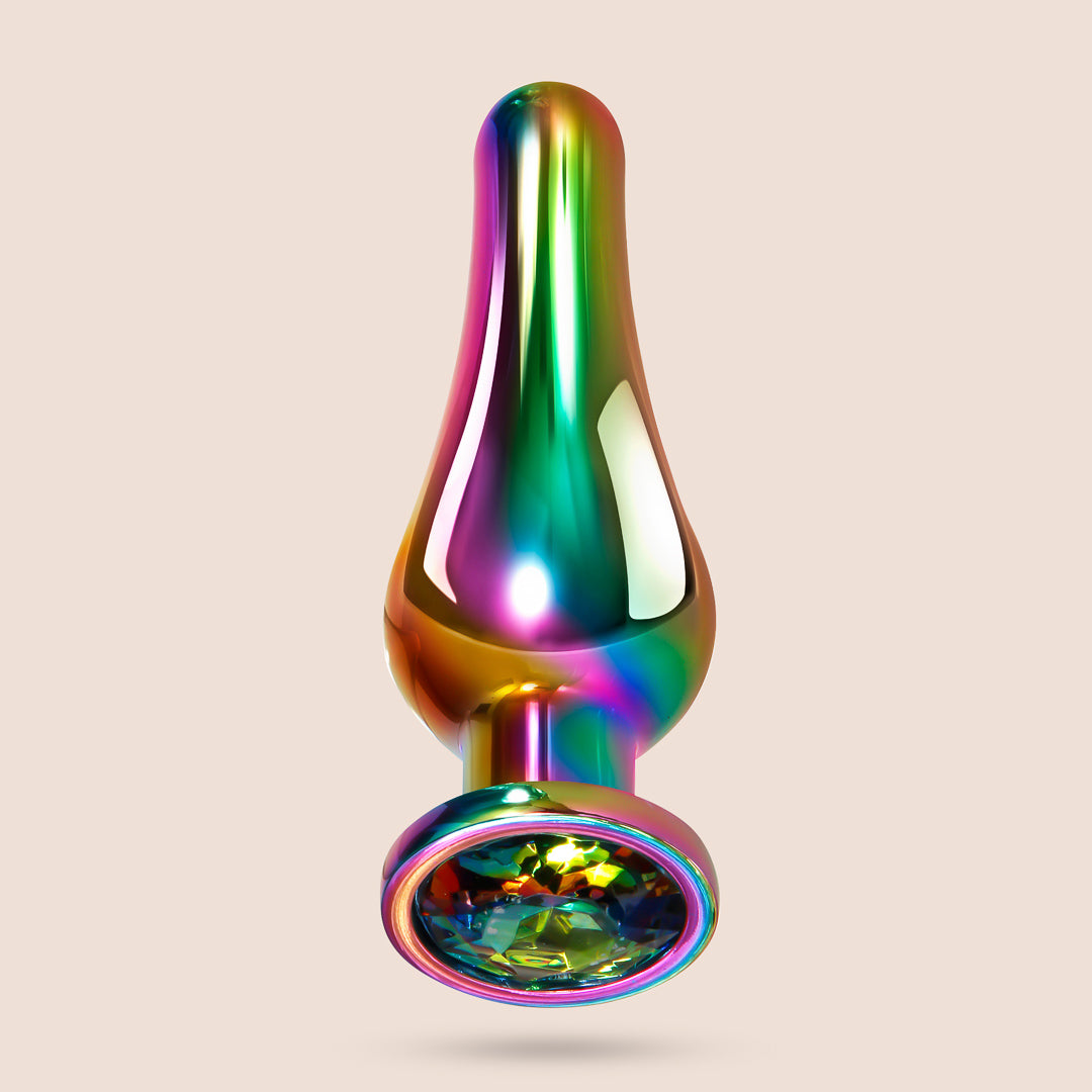 Rainbow Metal Butt Plug Set - 3 Piece Anal Training Kit for Beginners & Advanced Users | Smooth Stainless Steel Design for Comfort & Safety | Perfect for Couples Play, Solo Exploration & BDSM Scenes
