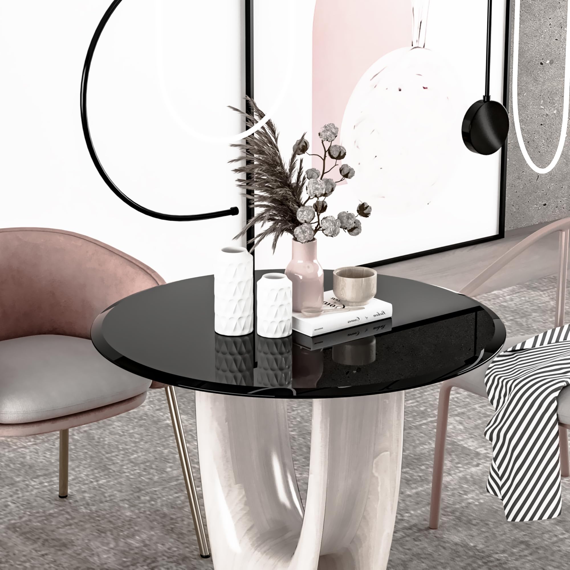 32 Inch Round Tempered Glass Table Top - 1/2