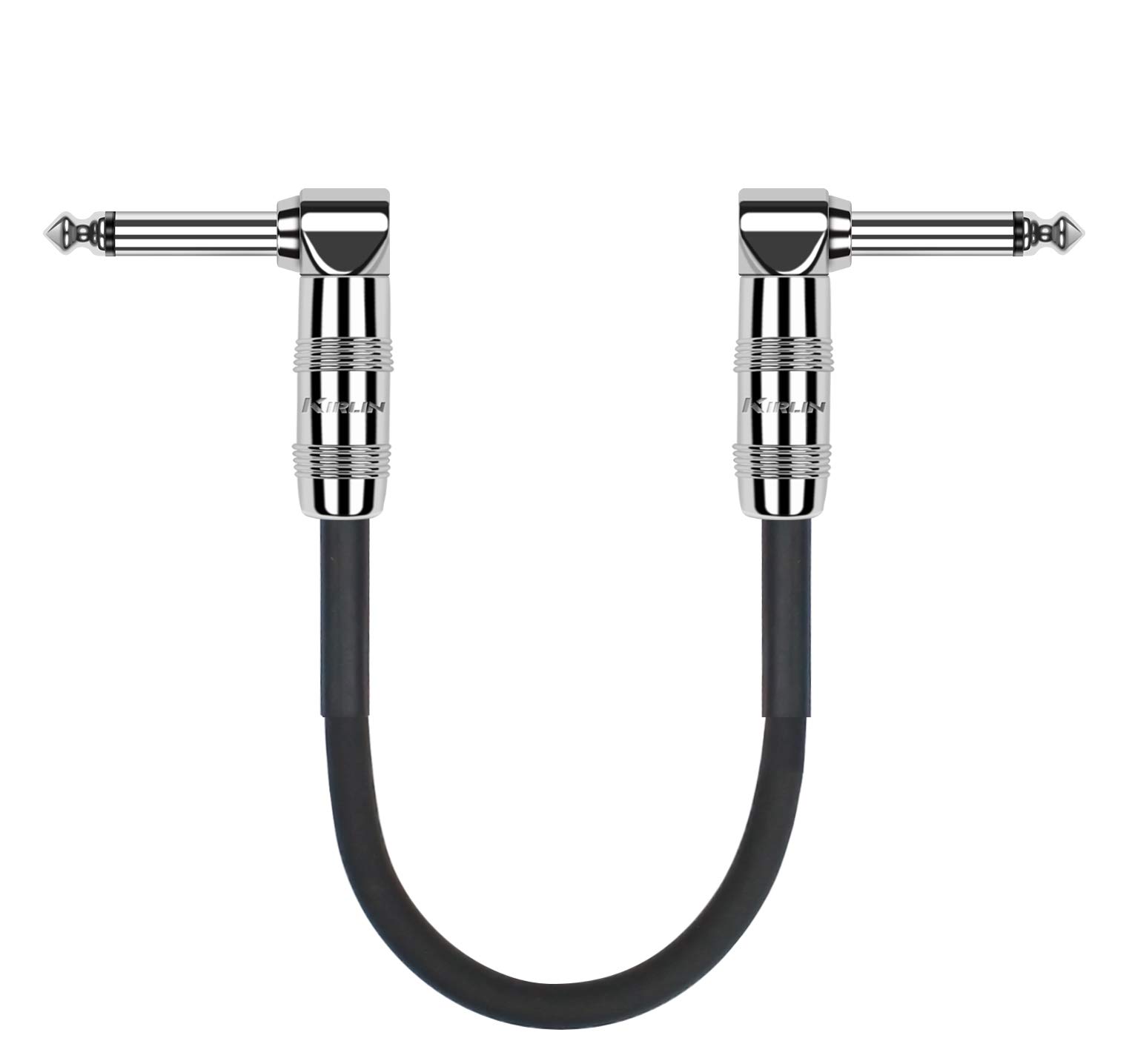 6 Inch Right Angle 1/4-Inch Plugs Patch Cable IPC-203PN-6/BK - Premium Audio Cable for Guitar, Keyboard & Studio Equipment