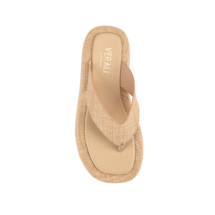Bouncer II Flatform Thongs - Natural Raffia Sandals for Women | Comfortable Beach Slides, Summer Vacation Shoes for Pool, Outdoors & Casual Wear
