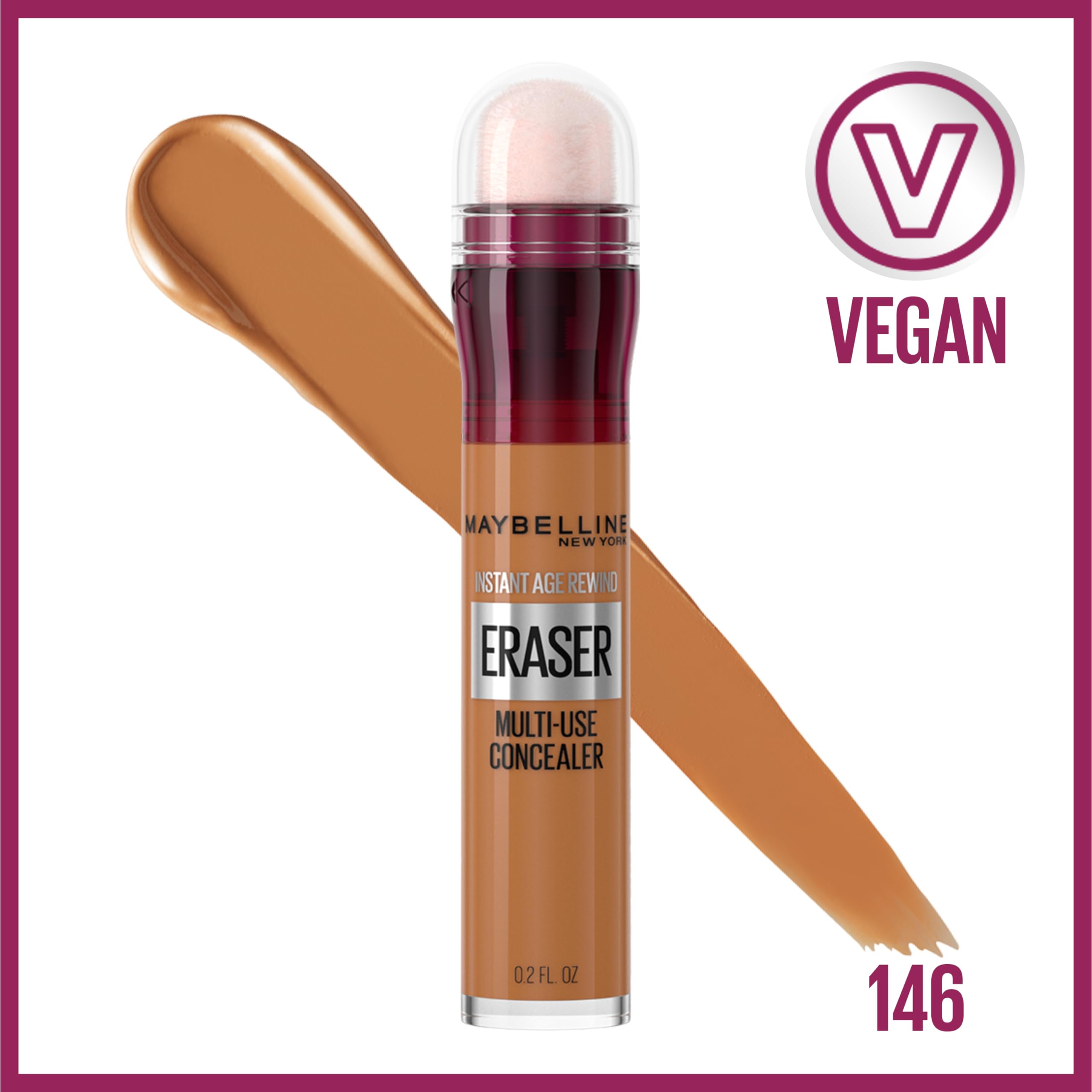 Maybelline Instant Age Rewind Eraser Dark Circles Treatment Concealer - Multi-Use Under Eye Corrector, Shade 146, 1 Count (Packaging May Vary) | Brightens & Hydrates for Flawless Makeup Look - Perfect for Daily Use, Work & Special Occasions