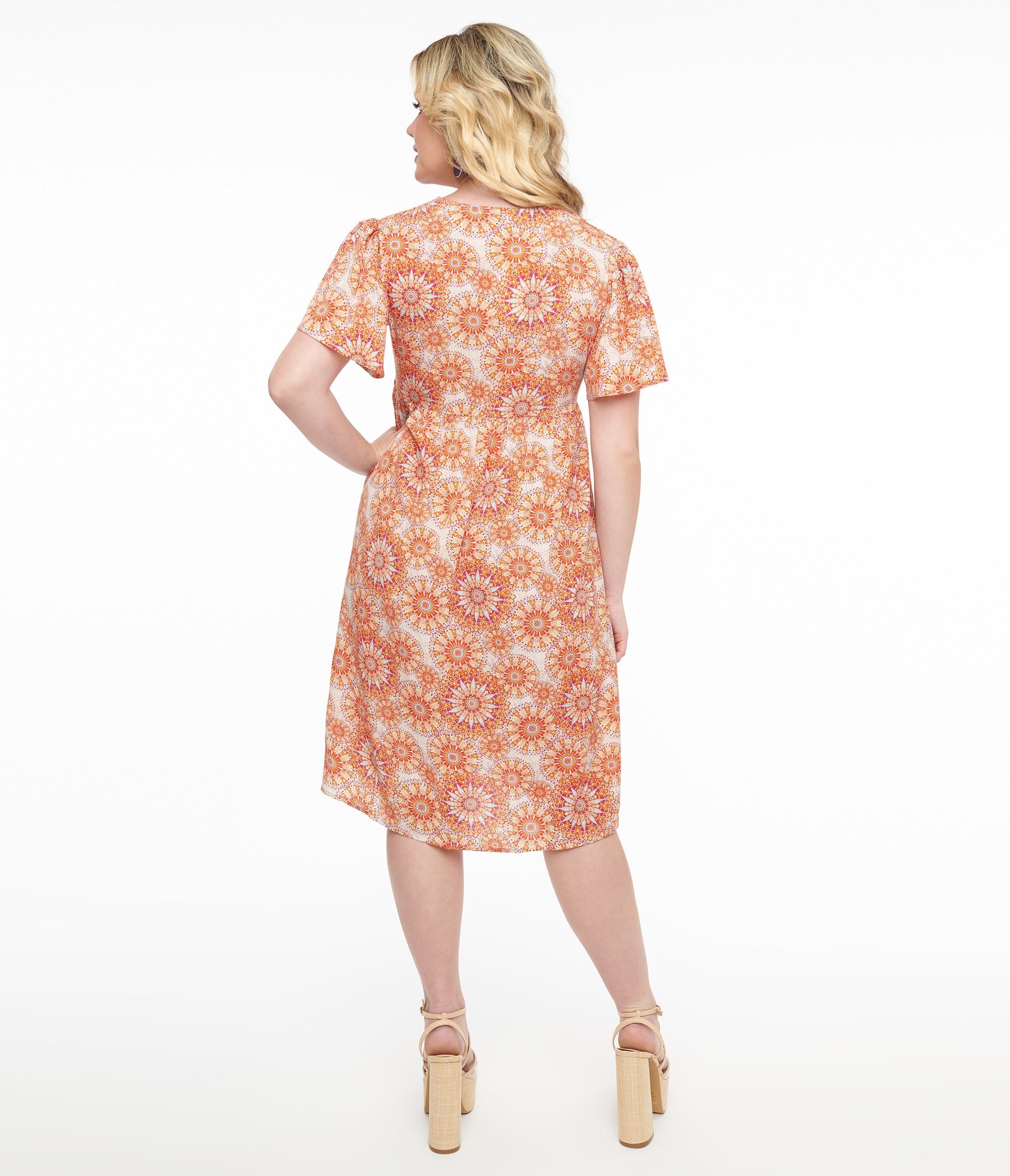 Vibrant Red & Orange Psychedelic Floral Print Summer Dress for Women - Perfect for Music Festivals, Beach Vacations & Boho Chic Outfits