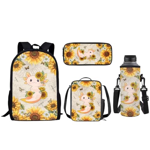 Sunflower Axolotl Printedd