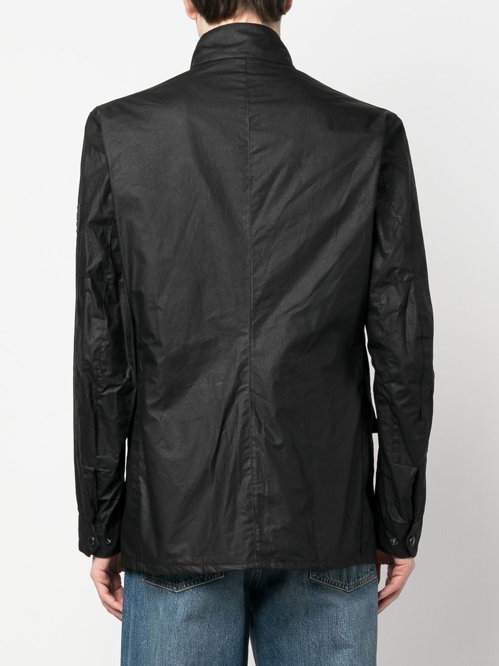 BARBOUR INTERNATIONAL Men's Waxed Cotton Jacket - Waterproof & Windproof Black Coat for Outdoor Activities, Motorcycle Riding & Casual Wear