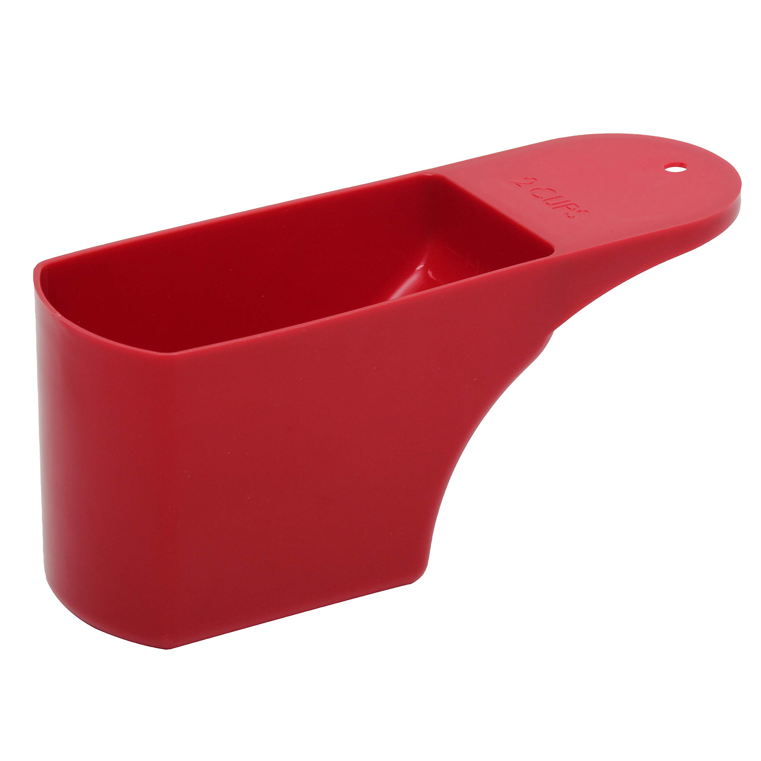 2-Cup Measuring Scoop for Baking & Cooking - Red Kitchen Measuring Cup - Perfect for Flour, Sugar, Rice & Liquid Ingredients