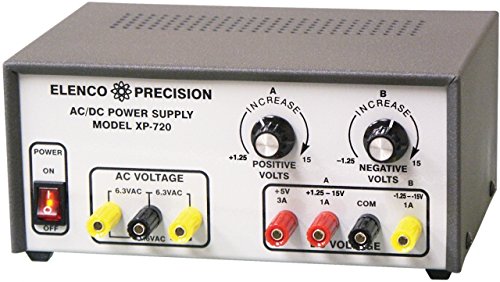 Elenco XP 720K Adjustable AC/DC Power Supply Kit - Perfect for Electronics Testing, DIY Projects & Lab Experiments