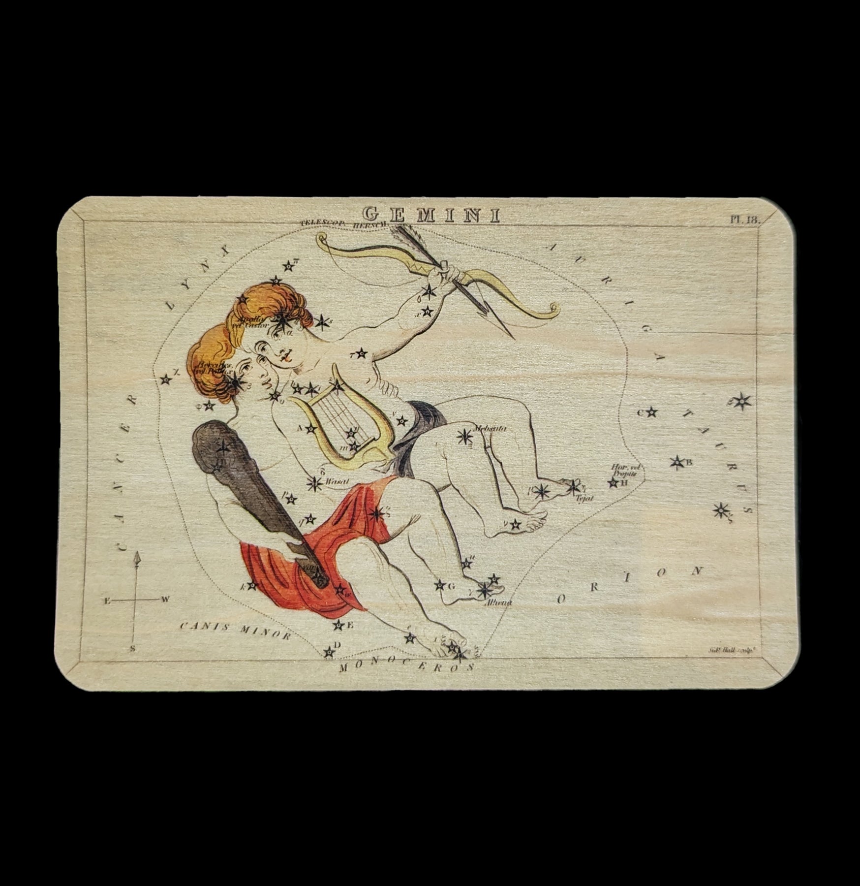 Handmade Astrology Wooden Postcard - Zodiac Constellation Greeting Card for Birthday, Wedding & Home Decor - Perfect for Gifts, Wall Art and Spiritual Enthusiasts
