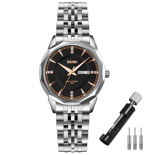 Silver Strap with Black Dial