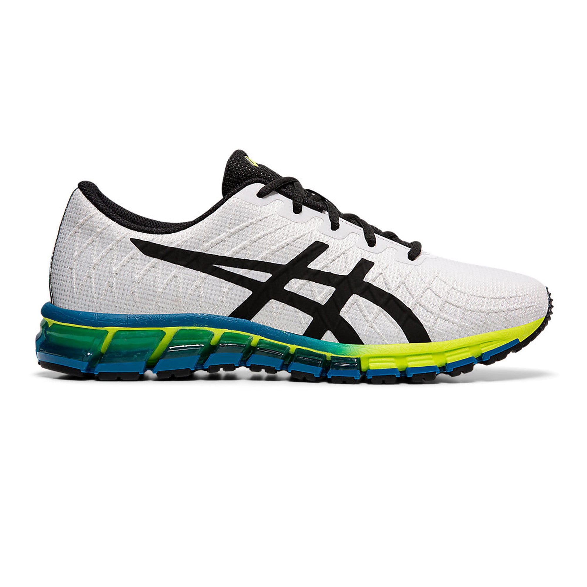 ASICS Gel Quantum 180 4 Running Shoes for Men - White & Safety Yellow - Lightweight Cushioned Sneakers for Jogging, Gym Workouts & Daily Walking