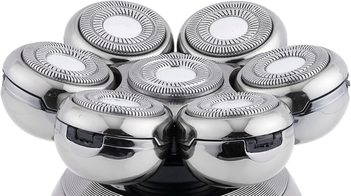7 Blades Replacement Heads for Electric Shavers - Universal Men's Razor Blade Head (Silver, 1 Pack) - Perfect for Smooth Head Shaving & Beard Trimming at Home or Travel