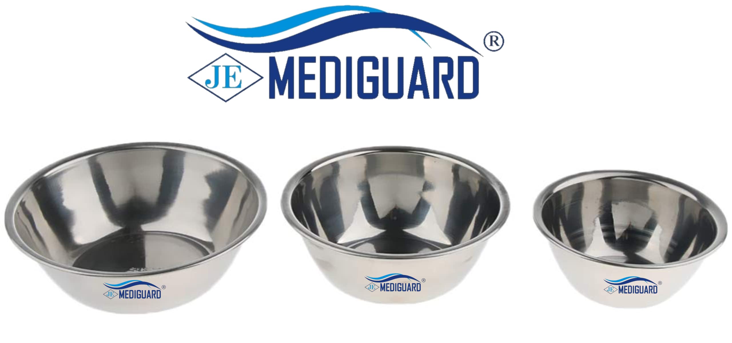 MEDIGUARD Premium Stainless Steel Lotion Basins & Surgical Bowls - Sterilizable Sponge Iodine Cup & Medical Gauze Dressing Tray (8-Piece Set) for Hospital, Clinic & First Aid Kits