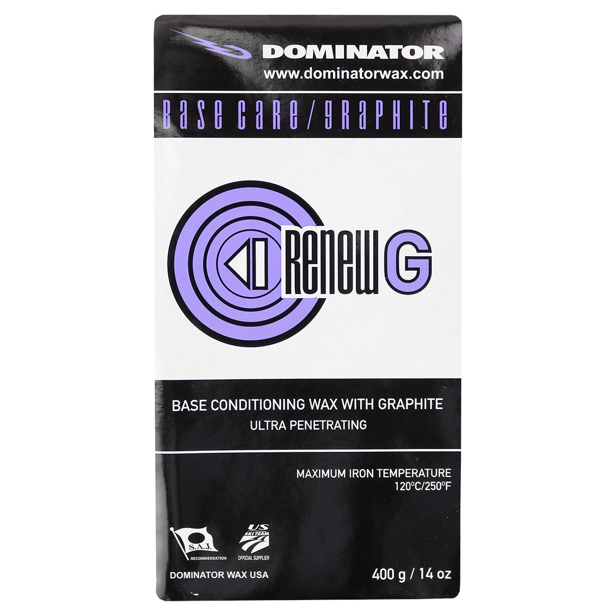 Dominator ReNew Base Prep Wax - Ski & Snowboard Wax for Base Preparation - Perfect for Winter Sports & Outdoor Activities