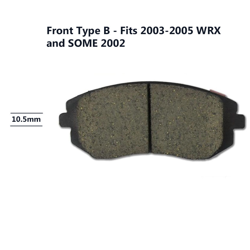 Hawk HPS Performance Brake Pads for 2002-2005 Subaru WRX - High Performance Street & Track Use