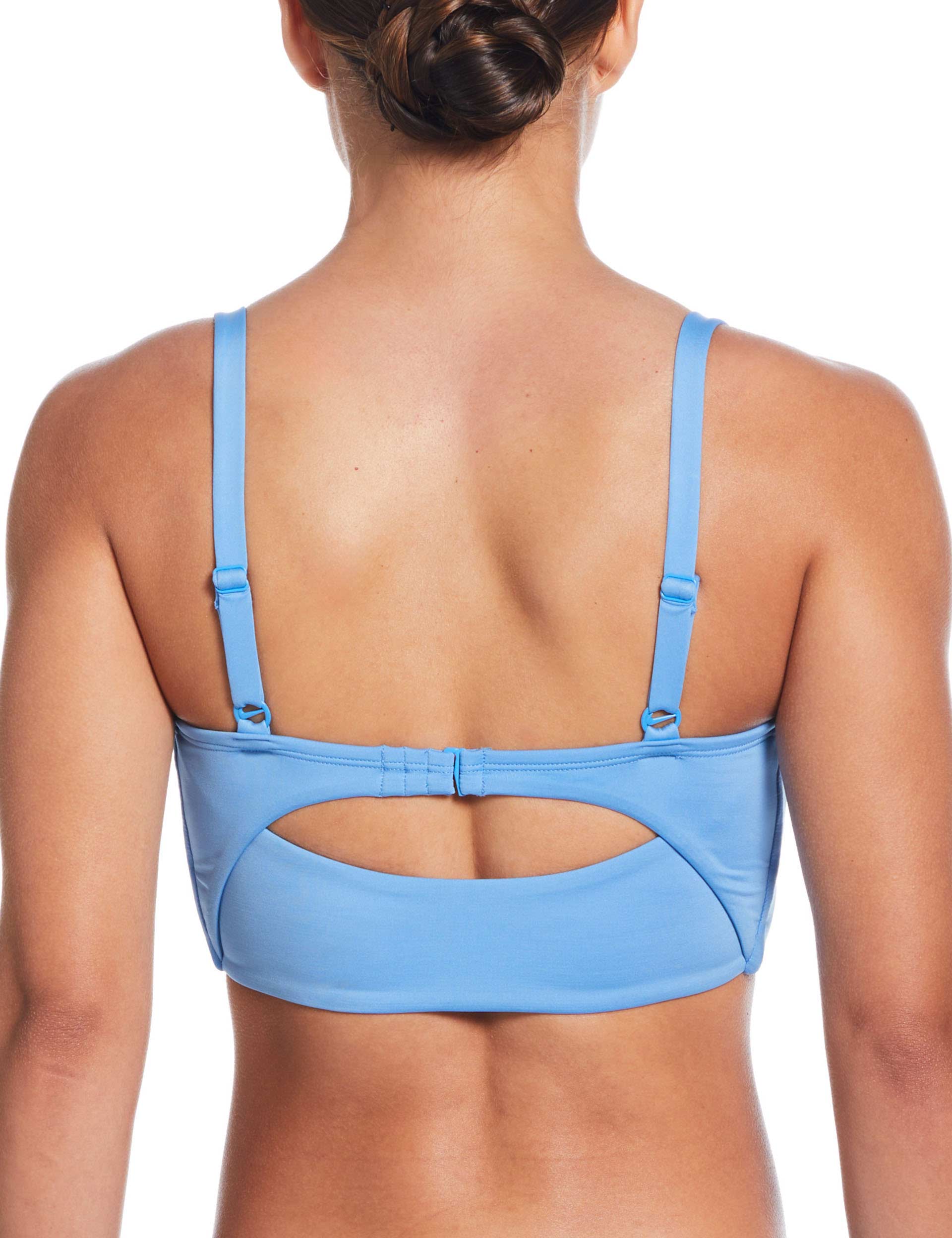 Effortless Essential V Neck Midkini Swimsuit - Comfortable University Blue Bikini Top for Women | Perfect for Beach Vacations, Pool Parties & Summer Getaways