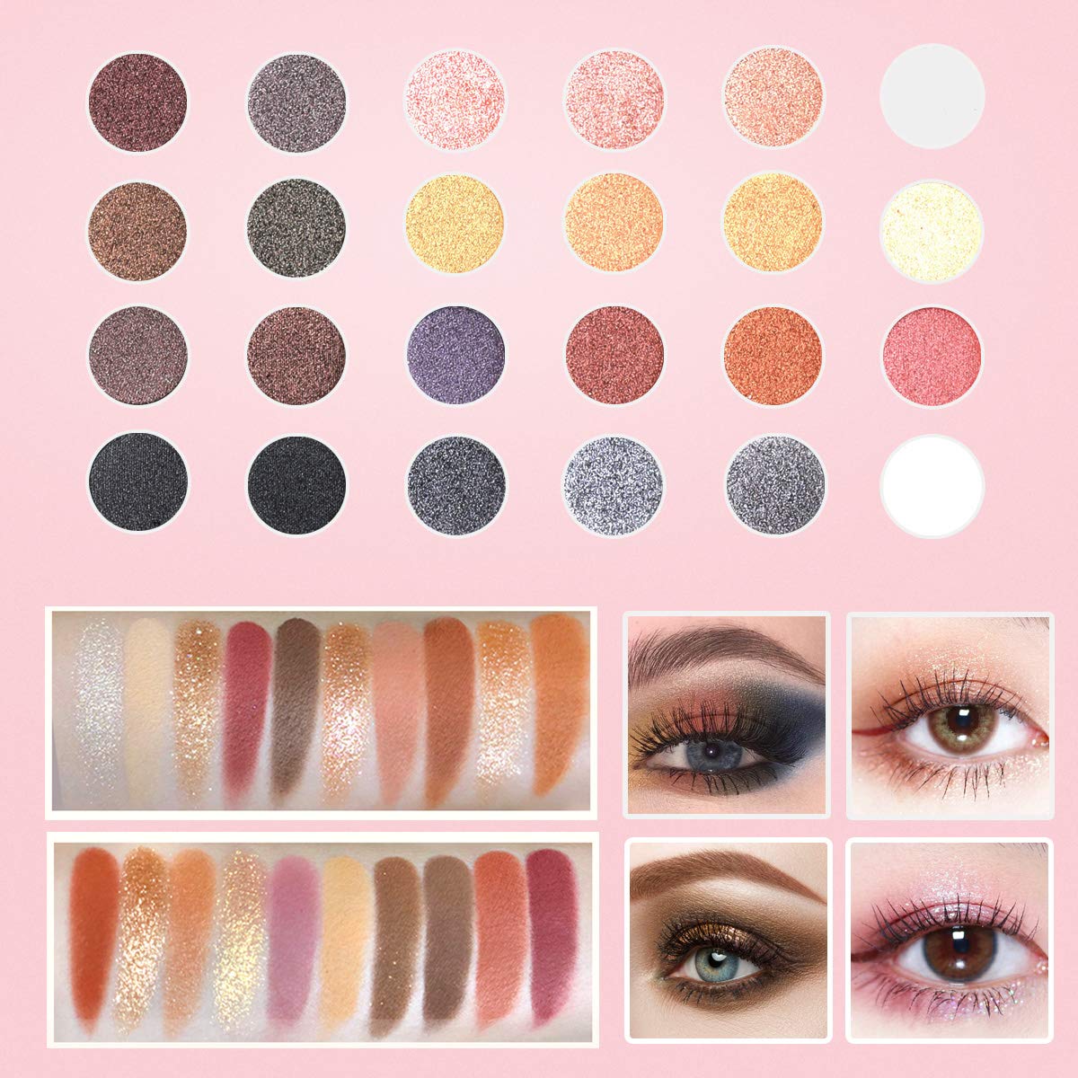 78 Colors All-in-One Makeup Palette Set with Eyeshadow, Lip Gloss, Blusher, Concealer & Highlighter - Pink Cosmetic Kit with Mirror for Professional & Everyday Makeup Looks