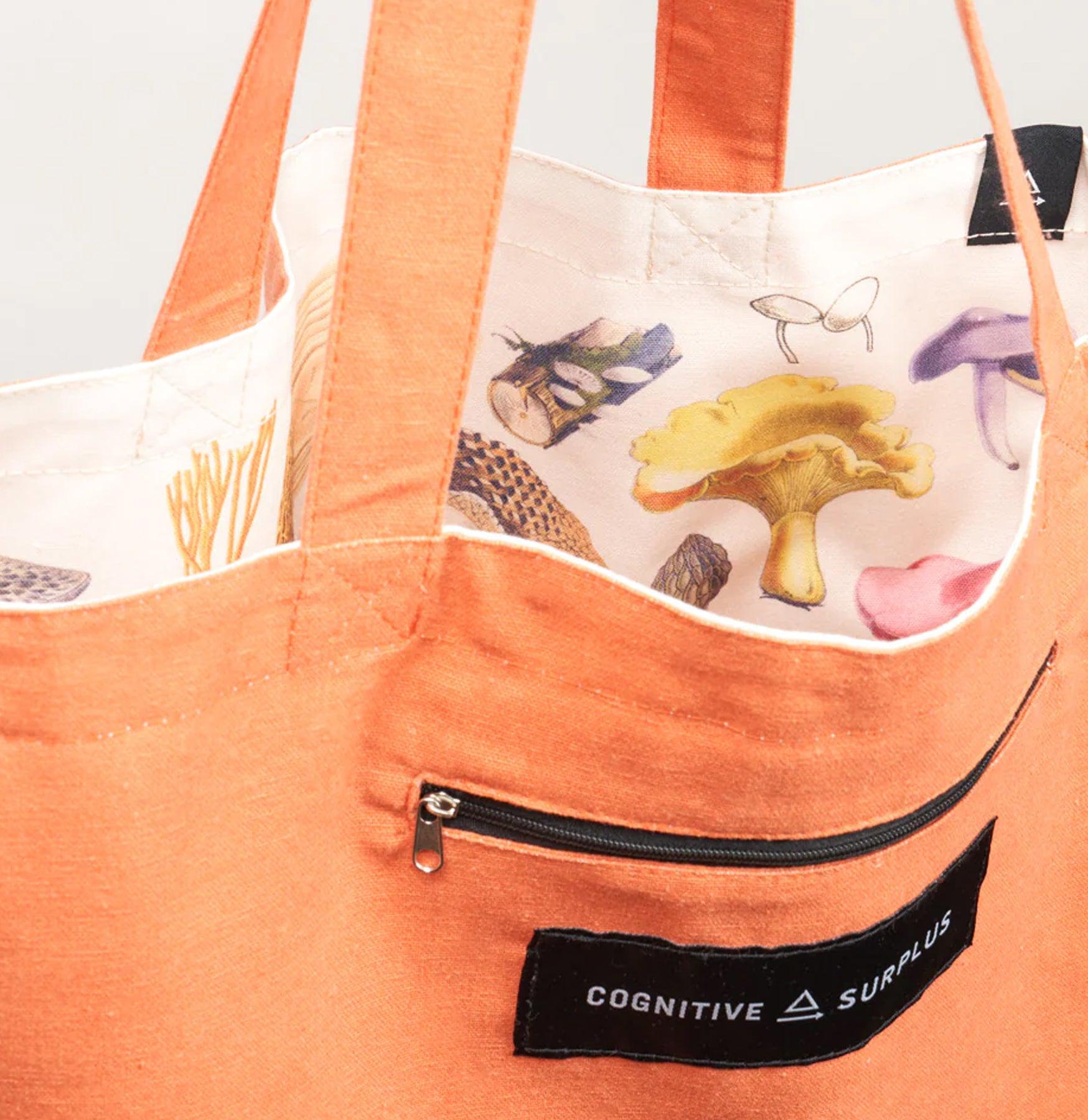 Woodland Mushroom Print Canvas Tote Bag for Women - Eco-Friendly Shoulder Bag for Grocery Shopping, Beach & Daily Use