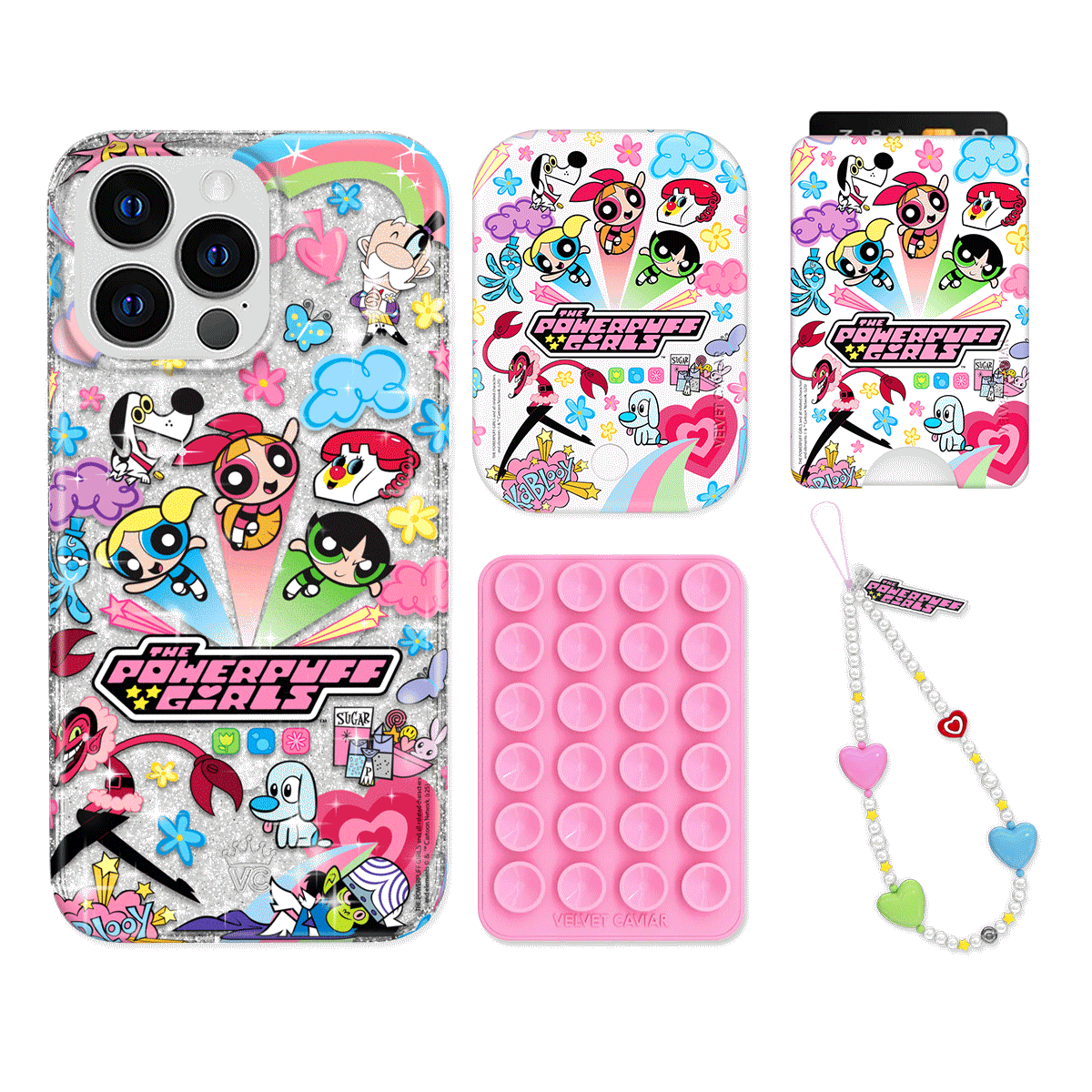 The Powerpuff Girls iPhone Case & Wallet Set - Cute Cartoon Character Phone Cover with Card Holder for Girls - Perfect Gift for Kids, Teens & Fans - Use at School, Work or Travel
