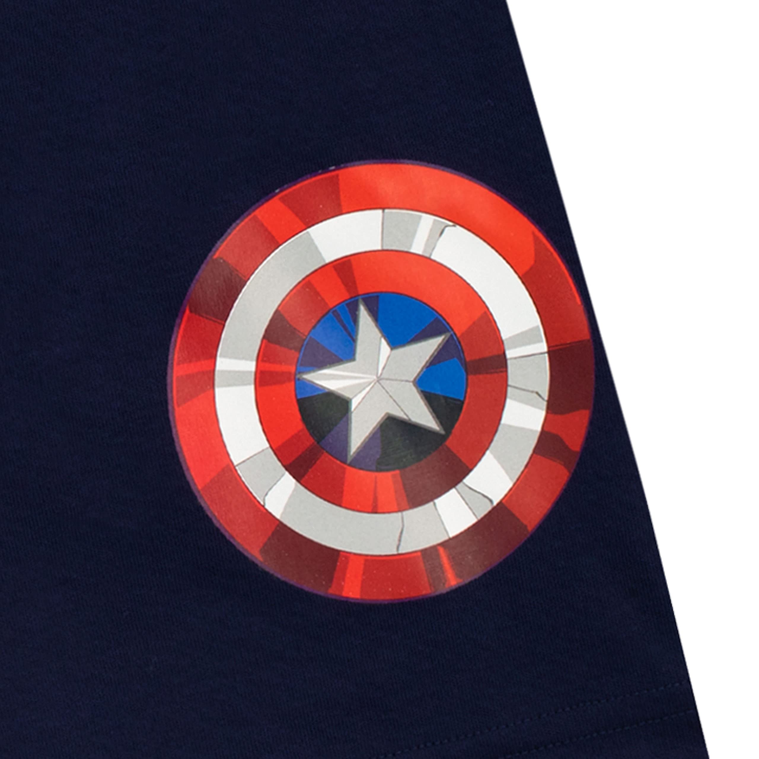 Marvel Captain America Boys' Short Sleeve Pajama Set - Superhero Sleepwear for Kids - Perfect for Bedtime, Sleepovers & Comic-Themed Parties