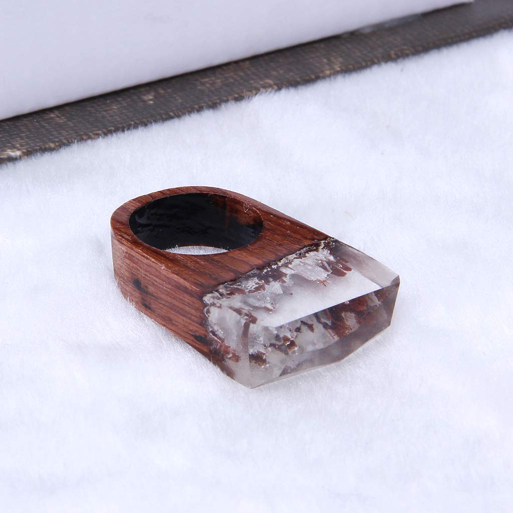 Handmade Wood Resin Ring with Secret Forest Scenery Inside - Unique Nature Inspired Jewelry for Women - Perfect for Gifts, Weddings & Boho Fashion
