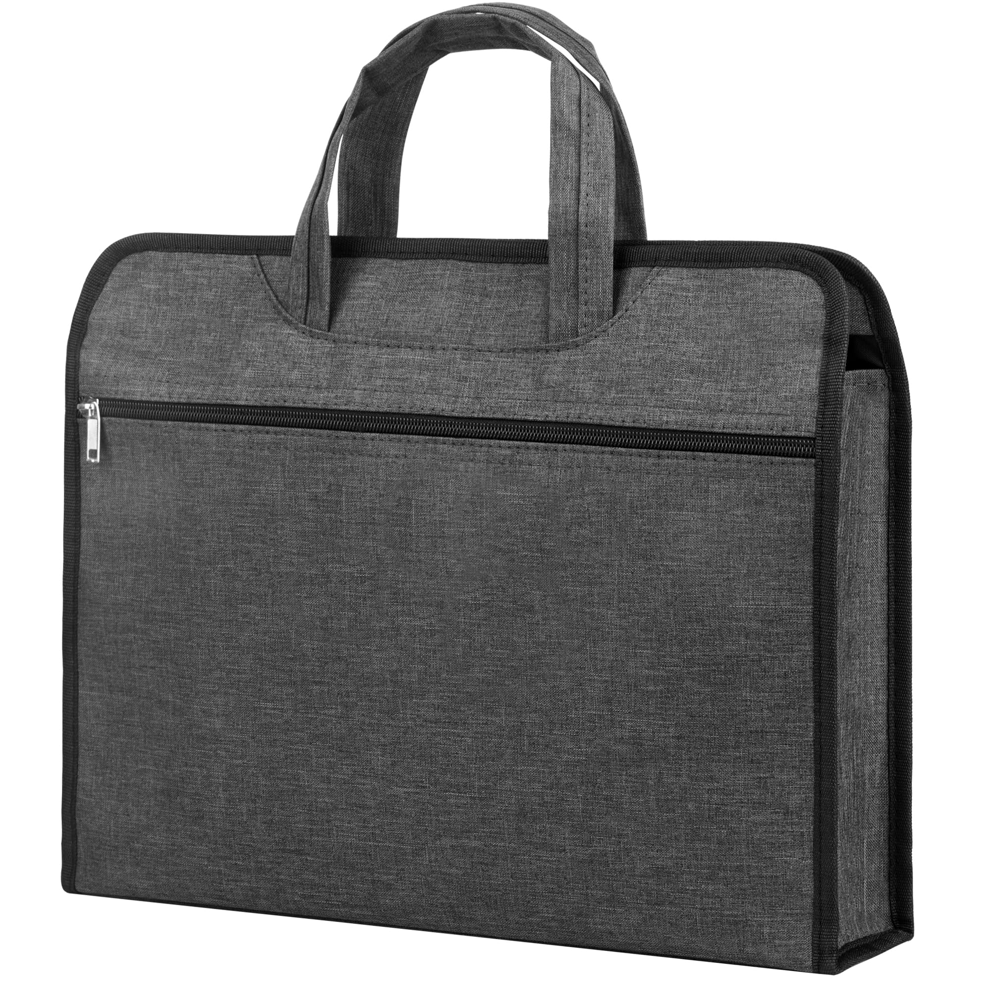 Waterproof Oxford Laptop Document Bag - Professional Zippered Briefcase for Business, Office & School - Perfect for Meetings, Commuting & Travel (Grey)