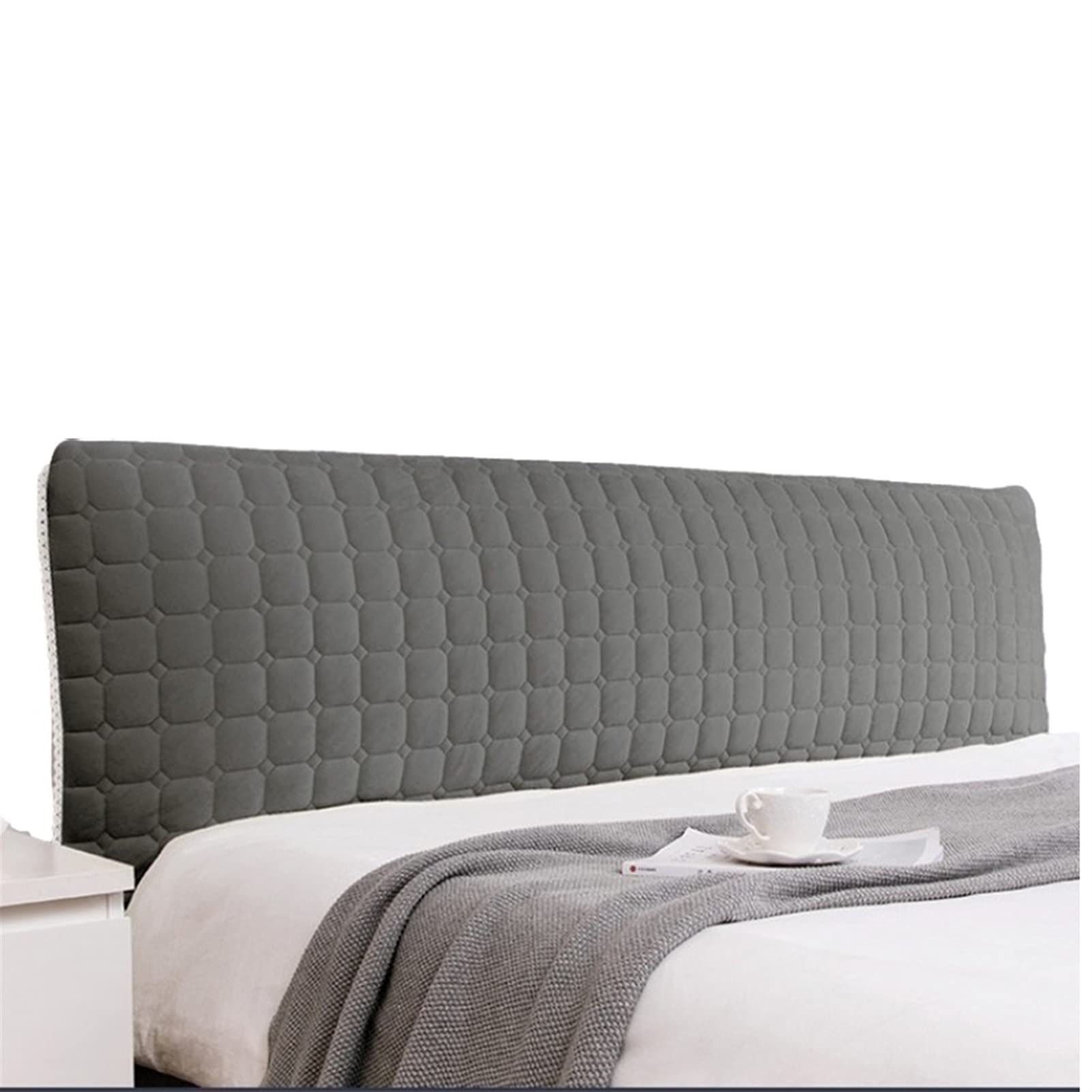Queen Size Headboard Slipcover - Stretch Dustproof Bed Protector for Twin, Full, California King Beds (Grey, 180cm/71in) - Perfect for Bedroom Decor & Mattress Protection