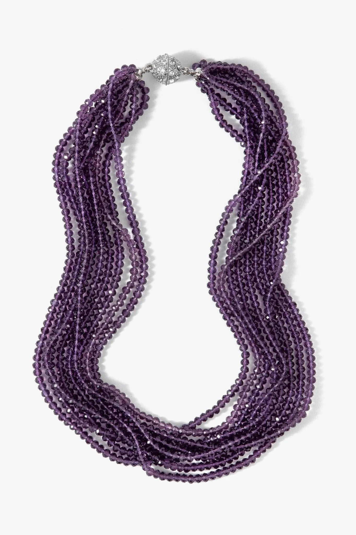 Multi Amethyst Short Crystal Necklace for Women - Elegant Purple Gemstone Jewelry for Daily Wear & Special Occasions