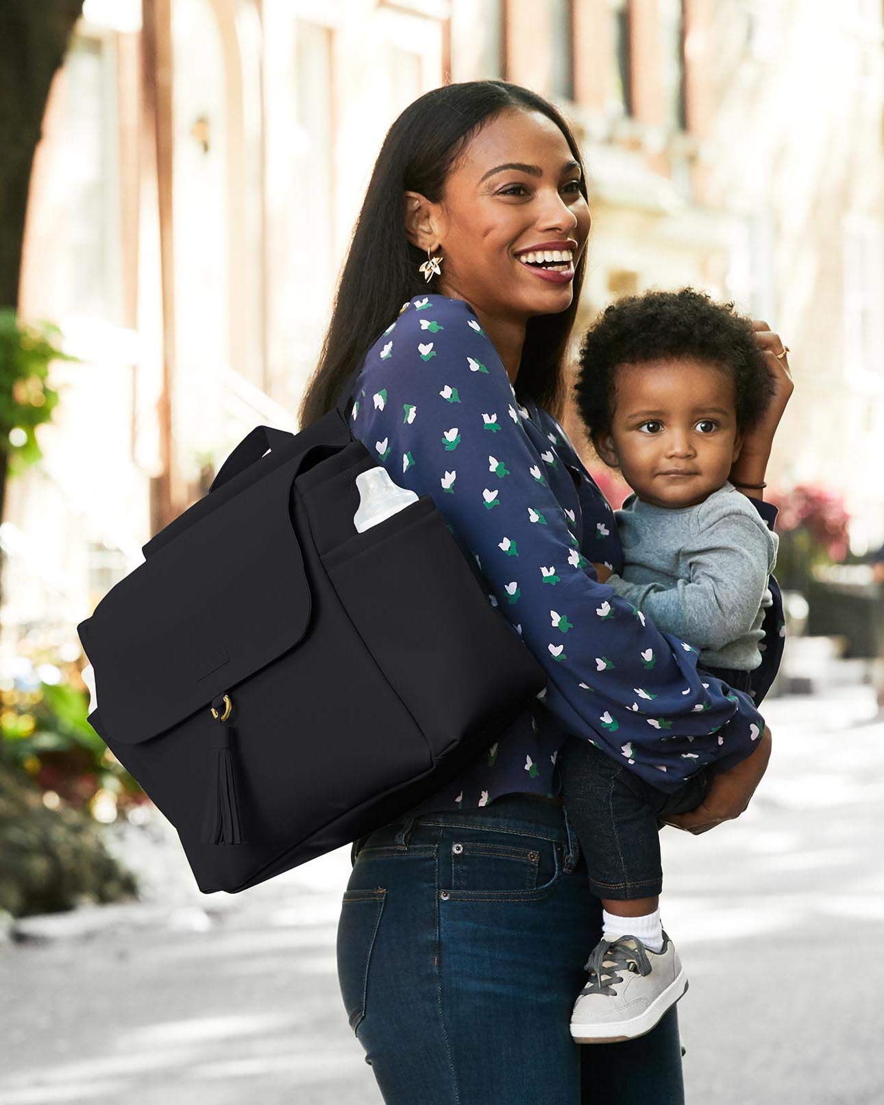 Skip Hop Greenwich Convertible Baby Changing Backpack Diaper Bag - Black, Lightweight 1.36kg for Travel, Daycare & On-the-Go Parents