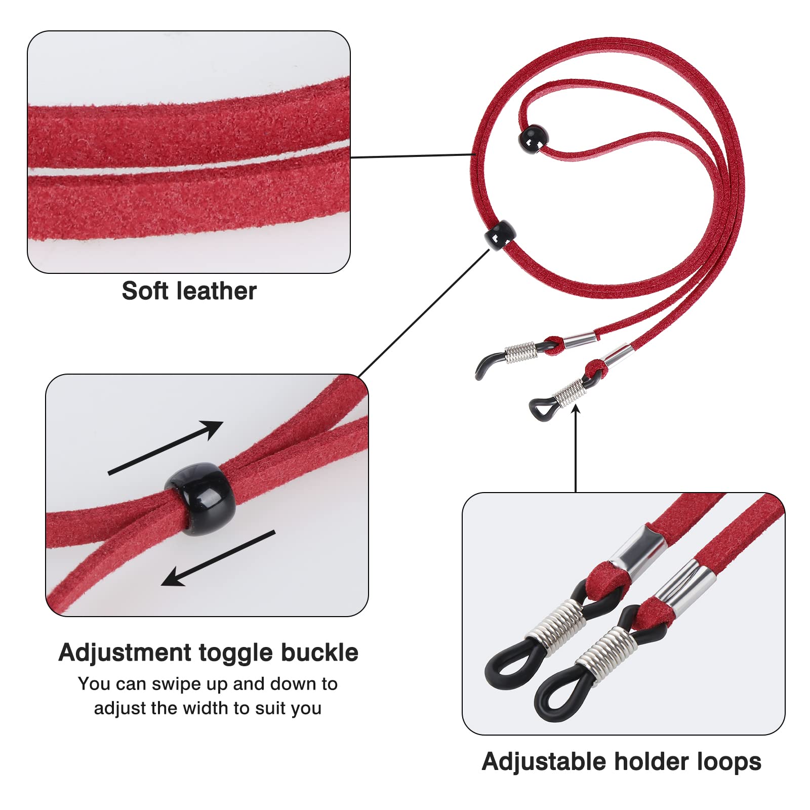Adjustable OCR Glasses Straps - Sports Sunglasses Holder with Soft Elastic Lanyard for Running, Cycling & Outdoor Activities