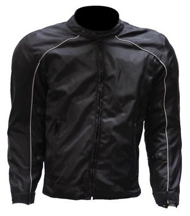 Men's Reflective Piping Black Armored Motorcycle Jacket - High Visibility Safety Riding Gear for Night & Urban Commuting