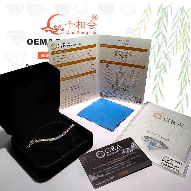 10K White Gold 3mm 4mm 5mm Luxury Tennis Bracelet with D VVS White Round Real Moissanite - Elegant Jewelry for Women, Perfect Gift for Wedding, Anniversary & Party - Ideal for Evening Events, Date Night & Special Occasions