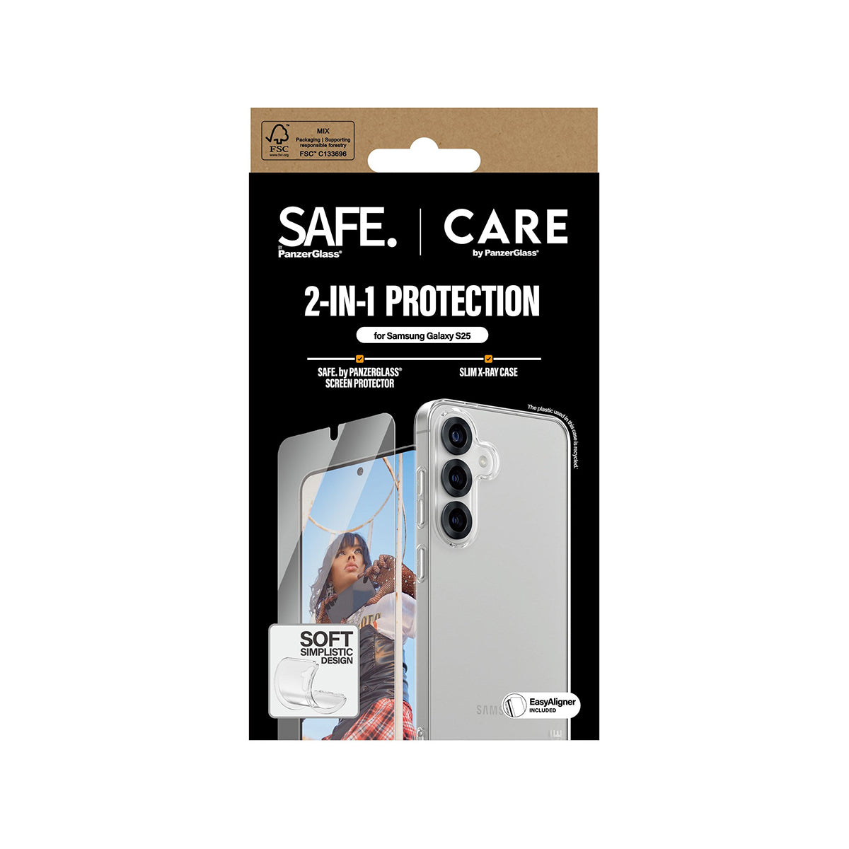 Panzer Fashion 2-in-1 Phone Case & Screen Protector Bundle for Samsung Galaxy S25 - Shockproof Protective Cover with Tempered Glass - Perfect for Work, Travel & Everyday Use