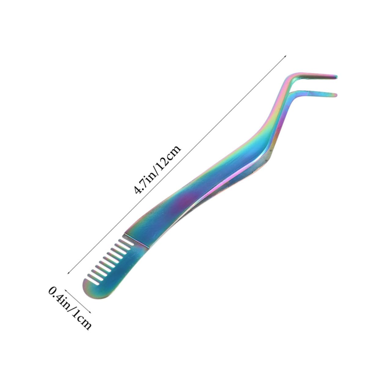 2pcs Stainless Steel Eyelash Tweezers with Comb - Precision Lash Applicator & Eyebrow Tool for Women & Men - Perfect for Eyelash Extensions, Salon Use & DIY Beauty Care at Home