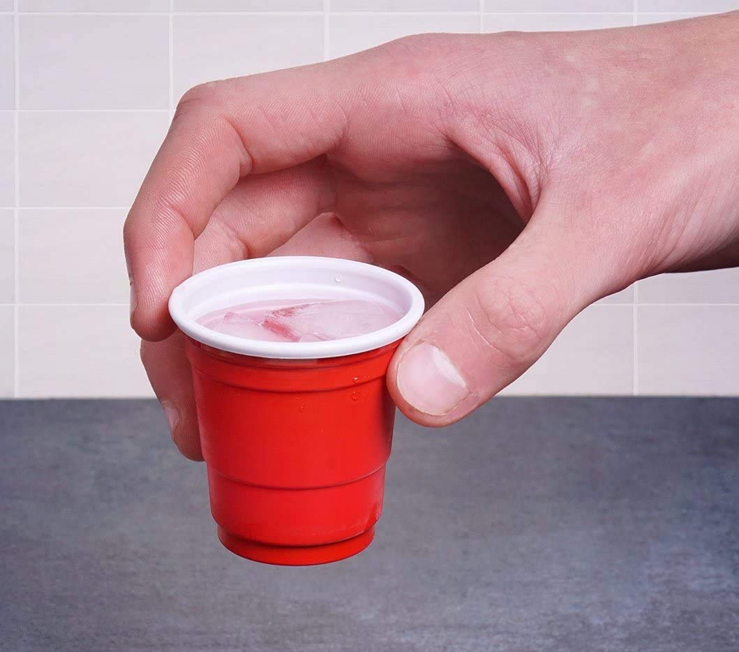 Rockin Red Ceramic Shot Glasses Set of 6 - 2 oz Fun Party Drinking Cups for Birthday, Bachelorette & Game Night - Durable Collectible Barware (6 Pack)