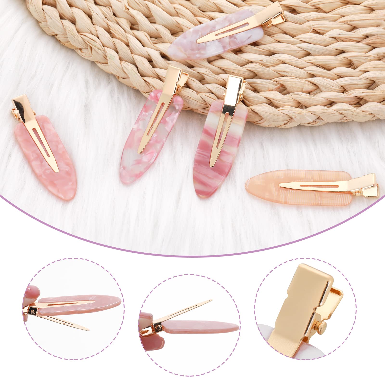 10Pcs Flat Hair Clips No Bend Resin Acrylic Hairdressing Clips for Salon, Bangs & Wavy Styling - Perfect for Hairdressers, Makeup Artists & Home Use