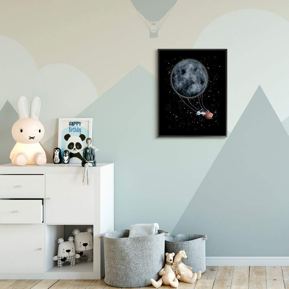 Stupell Industries Outer Moon Balloon Astronaut Space Traveler Wall Art - 24
