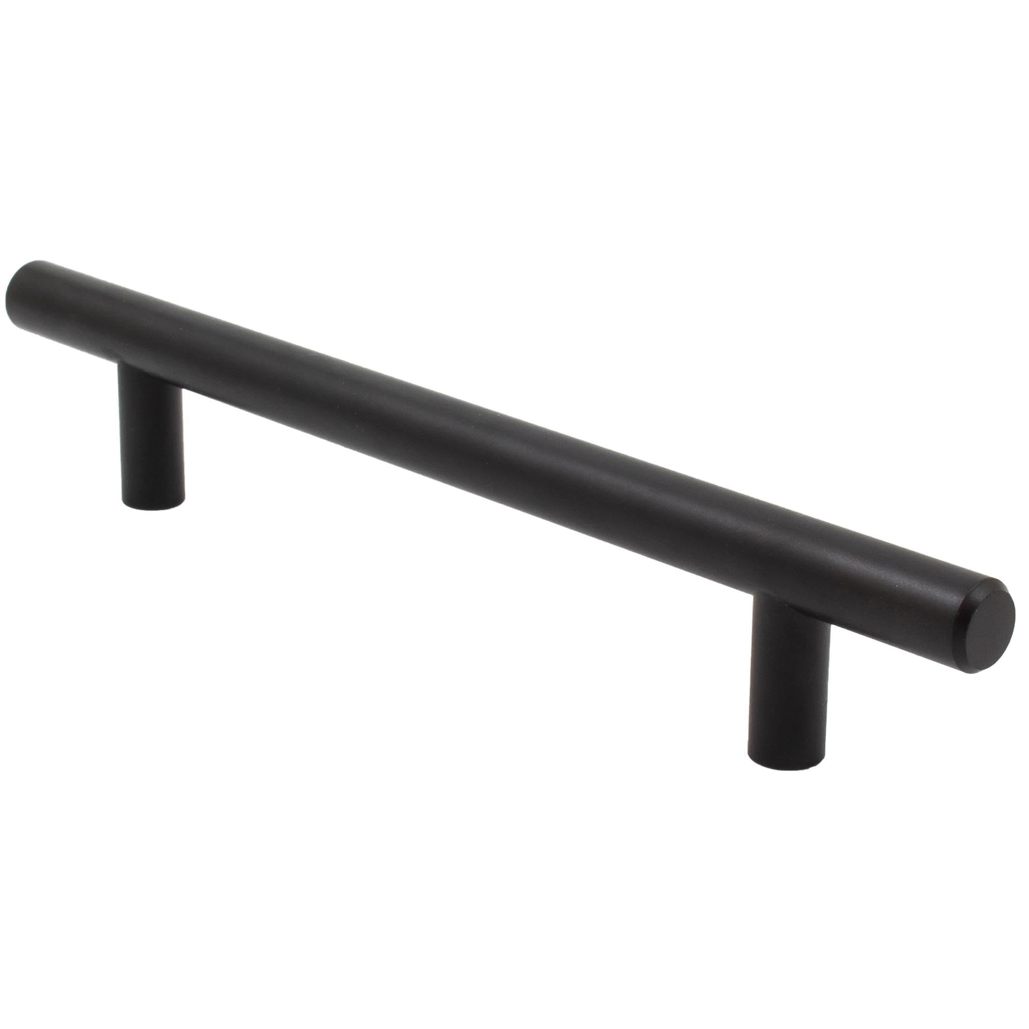 Stone Harbor Matte Black Bar Cabinet Pull - 128mm Center to Center, 188mm Overall Length - Perfect for Modern Kitchen & Bathroom Cabinets