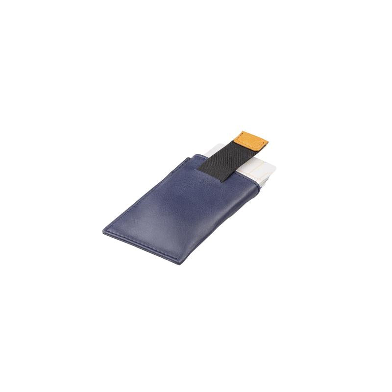 Premium Leather Cardholder in Blue & Camel - Slim RFID Blocking Wallet for Men & Women | Perfect for Travel, Business & Everyday Use