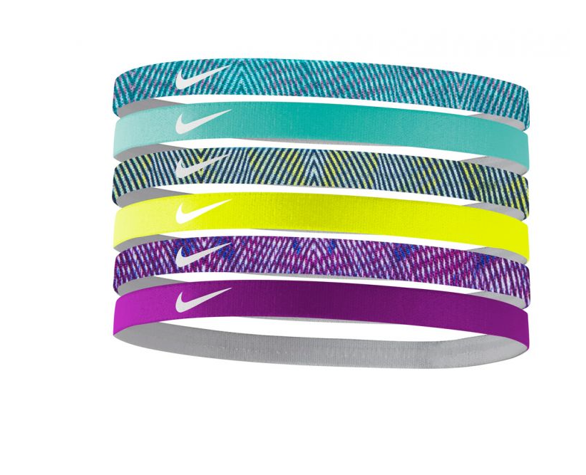 Nike Printed Headbands 6-Pack - Sweat-Wicking, Non-Slip Sports Headbands for Women & Men - Perfect for Running, Yoga, Gym & Workouts