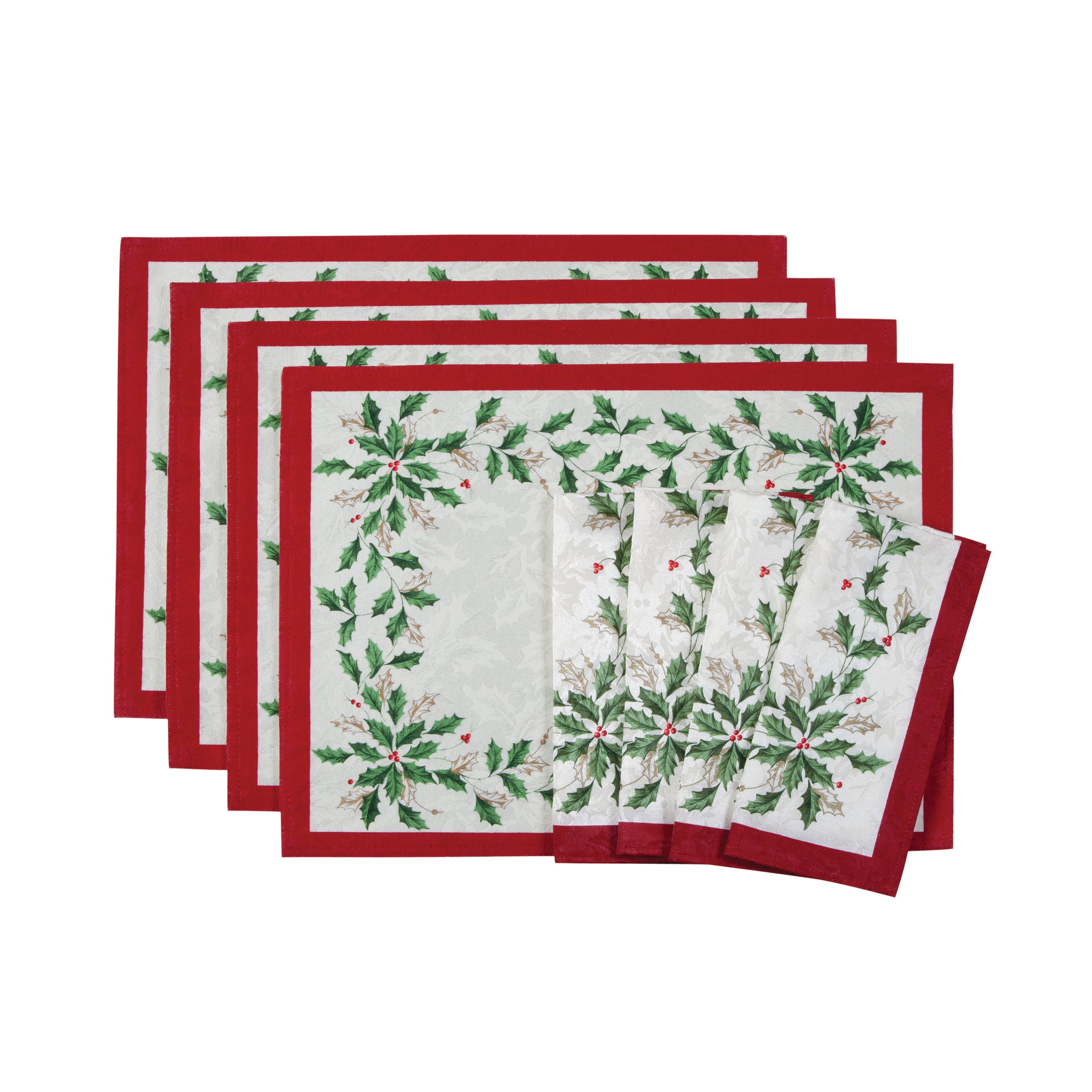 8-Piece Holiday Placemats and Napkins Set - Festive Table Setting for Christmas, Thanksgiving & Dinner Parties