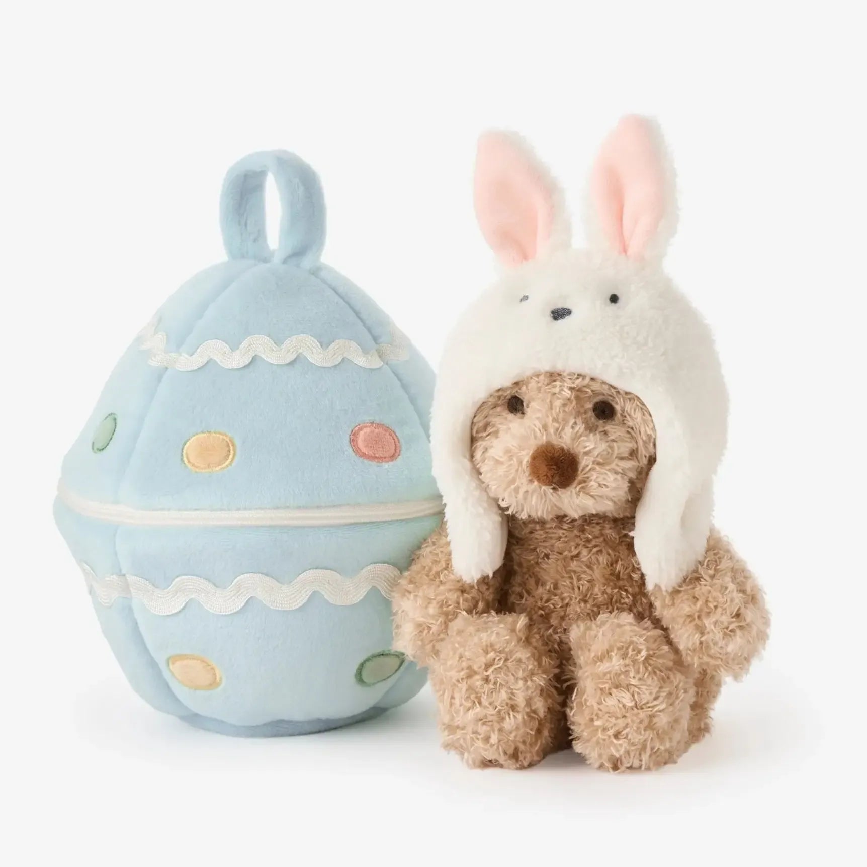 Cute Easter Egg Plush Teddy Bear with Bunny Hat - Soft Baby Hatchling Stuffed Animal Toy for Easter Basket, Nursery Decor, and Gift Giving
