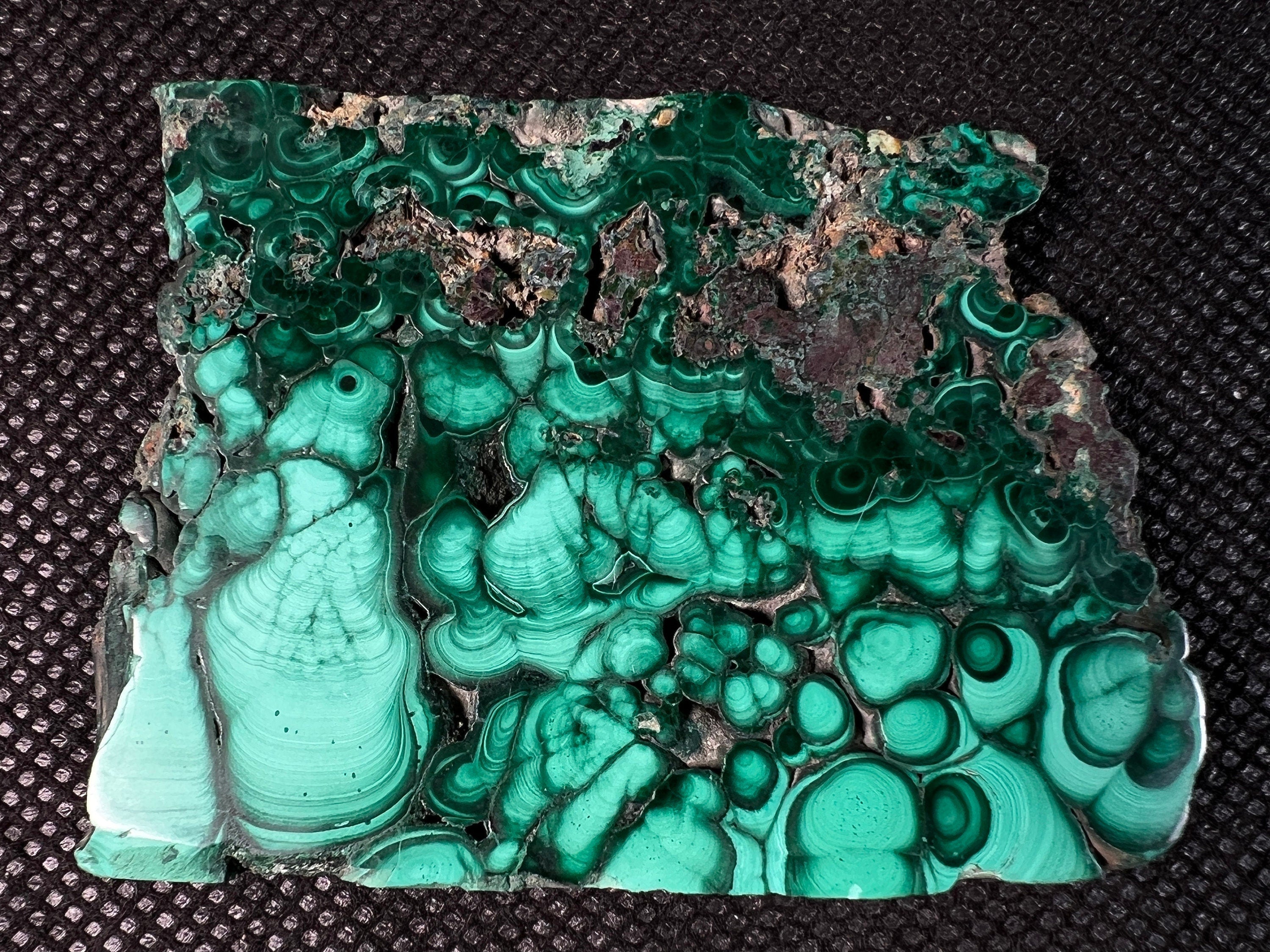 Natural Green Malachite Crystal Slab - Premium Raw Stone for Jewelry Making, Unique Spiritual Gift, Home & Office Decor (50461) - Perfect for Meditation Spaces, Healing Crystals Collection & DIY Craft Projects