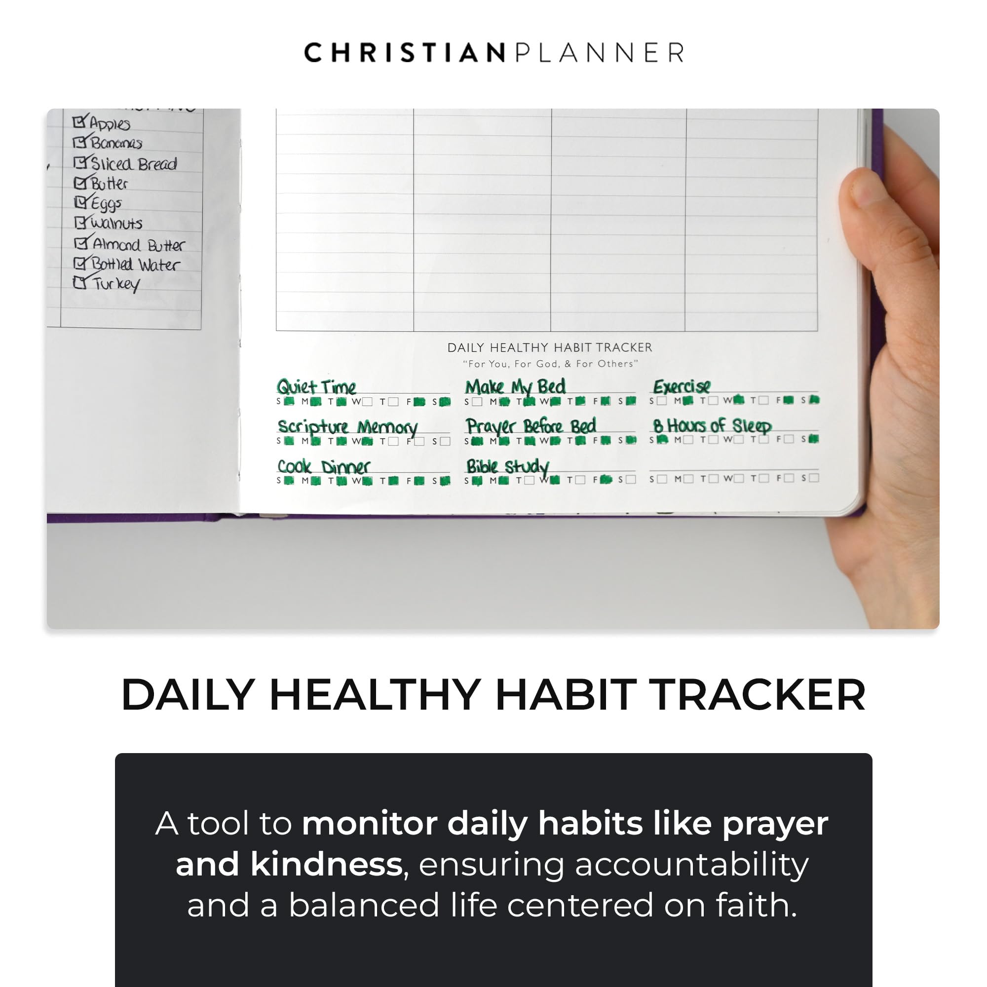 2025 Christian Planner & Bible Journal with Gratitude Pages - Hardcover Daily, Weekly, Monthly Organizer for Men & Women - Thick No-Bleed Paper (Indigo) - Perfect for Bible Study, Prayer Tracking & Personal Reflection