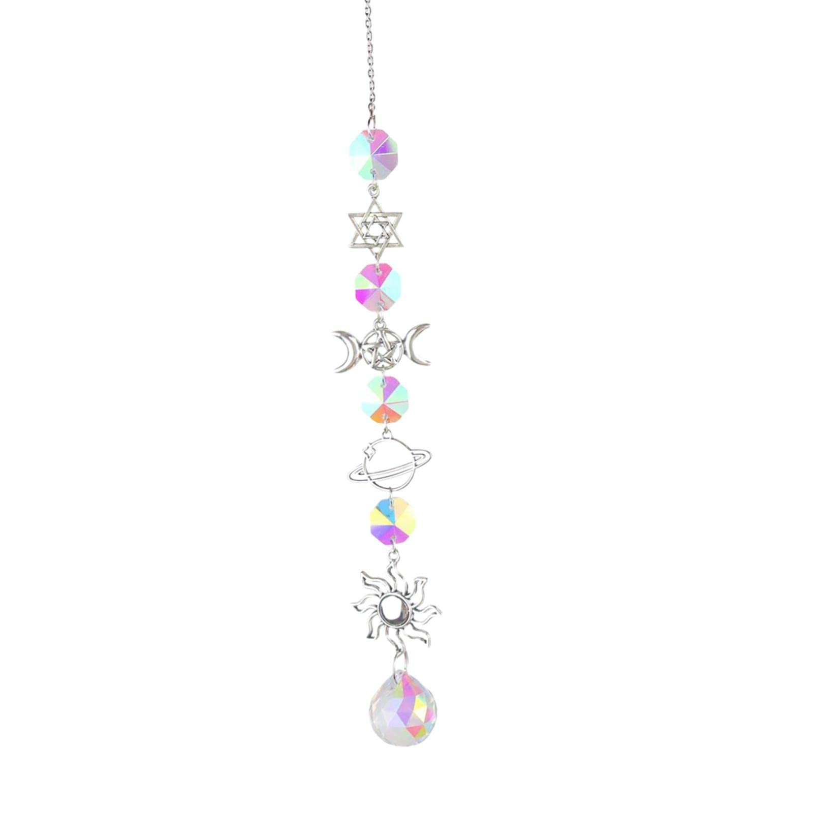 Beautiful Crystal Wind Chime - 16 Inch Rainbow Maker & Sun Catcher for Outdoor Decor - Perfect for Patio, Garden, Backyard, and Balcony Hanging Decorations