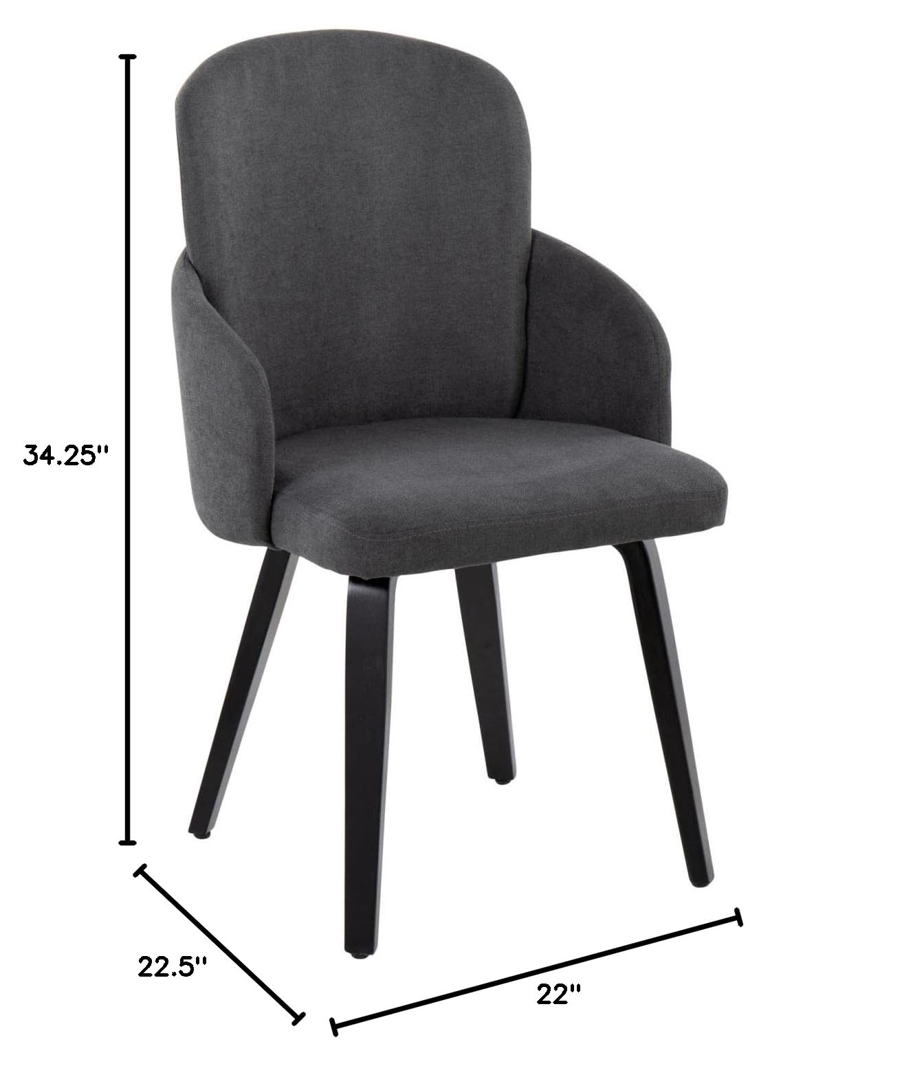 LumiSource Dahlia Upholstered Dining Chairs Set of 2 - Modern Kitchen Chairs for Dining Table, Comfortable Contemporary Seating for Home, Restaurant & Office Use