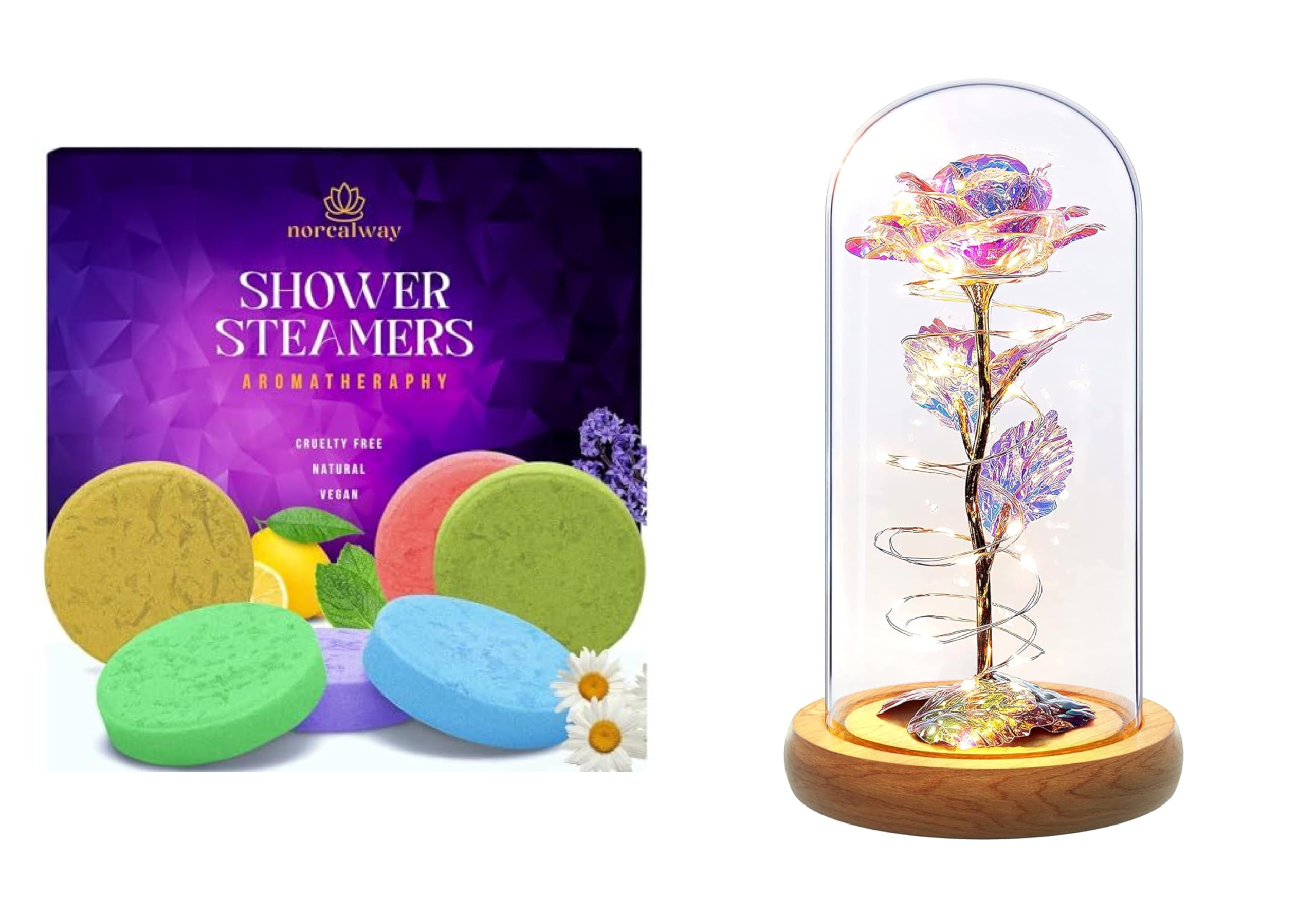 Galaxy Rose Flower Gifts for Women - 6 Hour Timer Aromatherapy Shower Steamers, Relaxing Bath Essentials for Spa, Self Care & Romantic Gifts