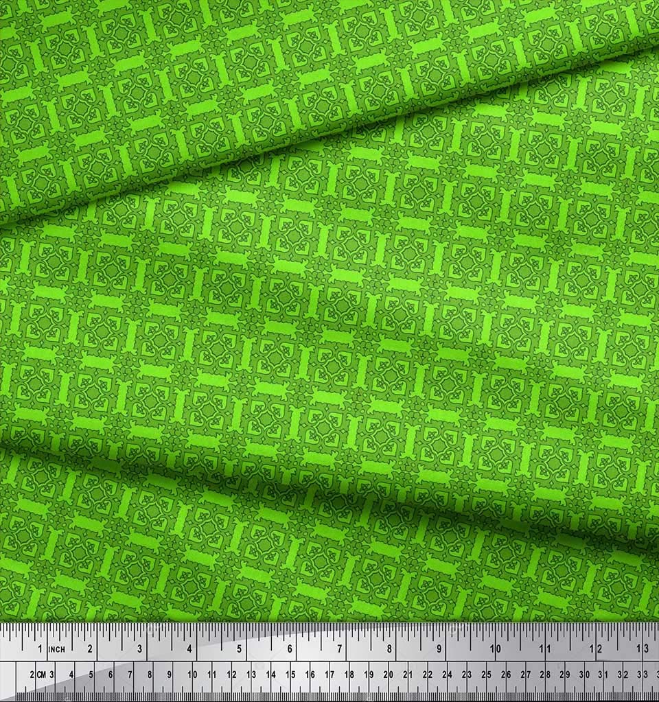 Soimoi Moss Georgette Brown Fabric by The Yard - 42 Inch Wide Floral Ethnic Print Material for Dresses, Scarves & DIY Crafts - Lightweight & Delicate Printed Fabric for Fashion Design & Home Decor Projects