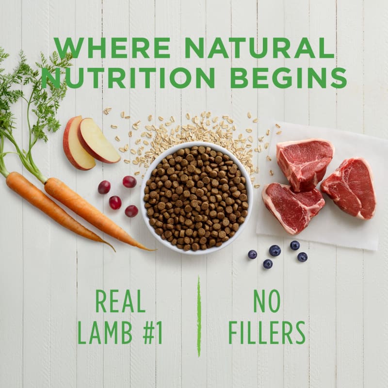 Instinct Be Natural Real Lamb & Oatmeal Recipe Dry Dog Food - Grain Free, High Protein (4lb & 20lb) for Adult Dogs - Perfect for Sensitive Stomachs & Allergies
