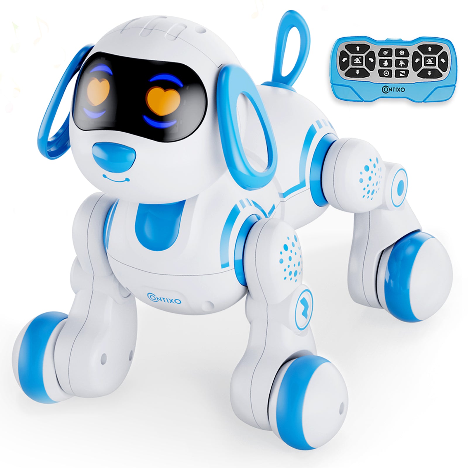 Contixo R3 Interactive Smart Robot Pet Dog Toy with Remote Control - Blue | STEM Learning Toy for Kids, Fun Companion for Playtime & Education
