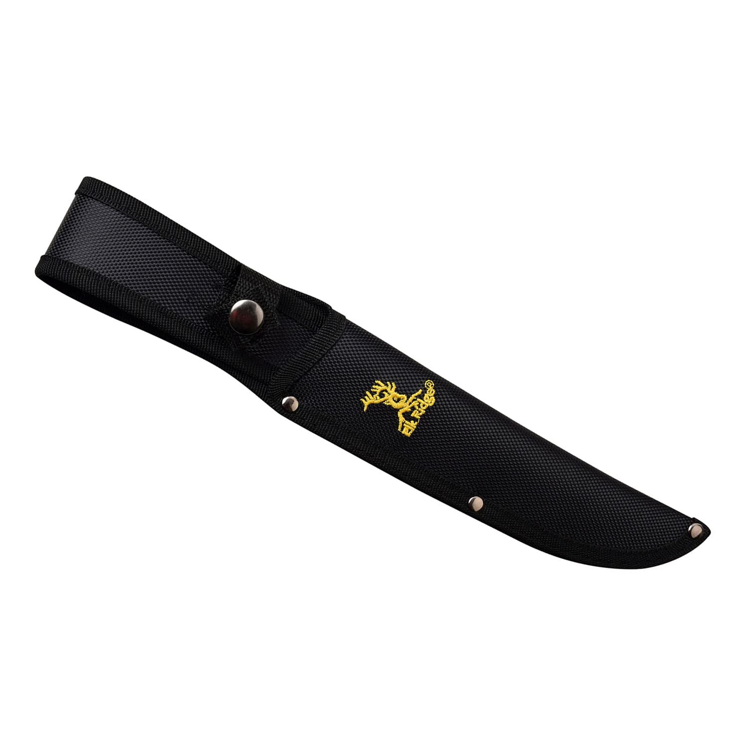 Elk Ridge ER-200-05HF Fixed Blade Hunting Knife - Stainless Steel Satin Finish Blade with Hollow Grind, Blue Nylon Fiber Rubber Handle & Nylon Sheath - Perfect for Fishing, Camping, Survival & Outdoor Adventures